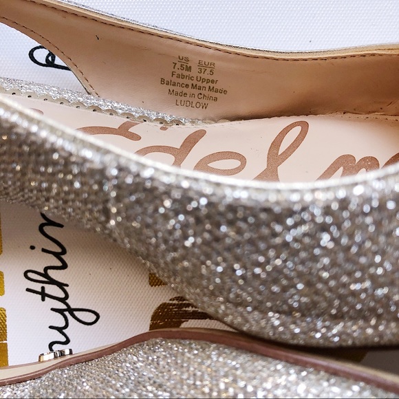 SAM EDELMAN Ludlow Glitter Mesh Slingback Pumps - Picture 4 of 5